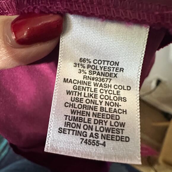 Women's Crop Pants Liz Claiborne Plum 18W Dress Work Straight High Rise - Picture 6 of 6